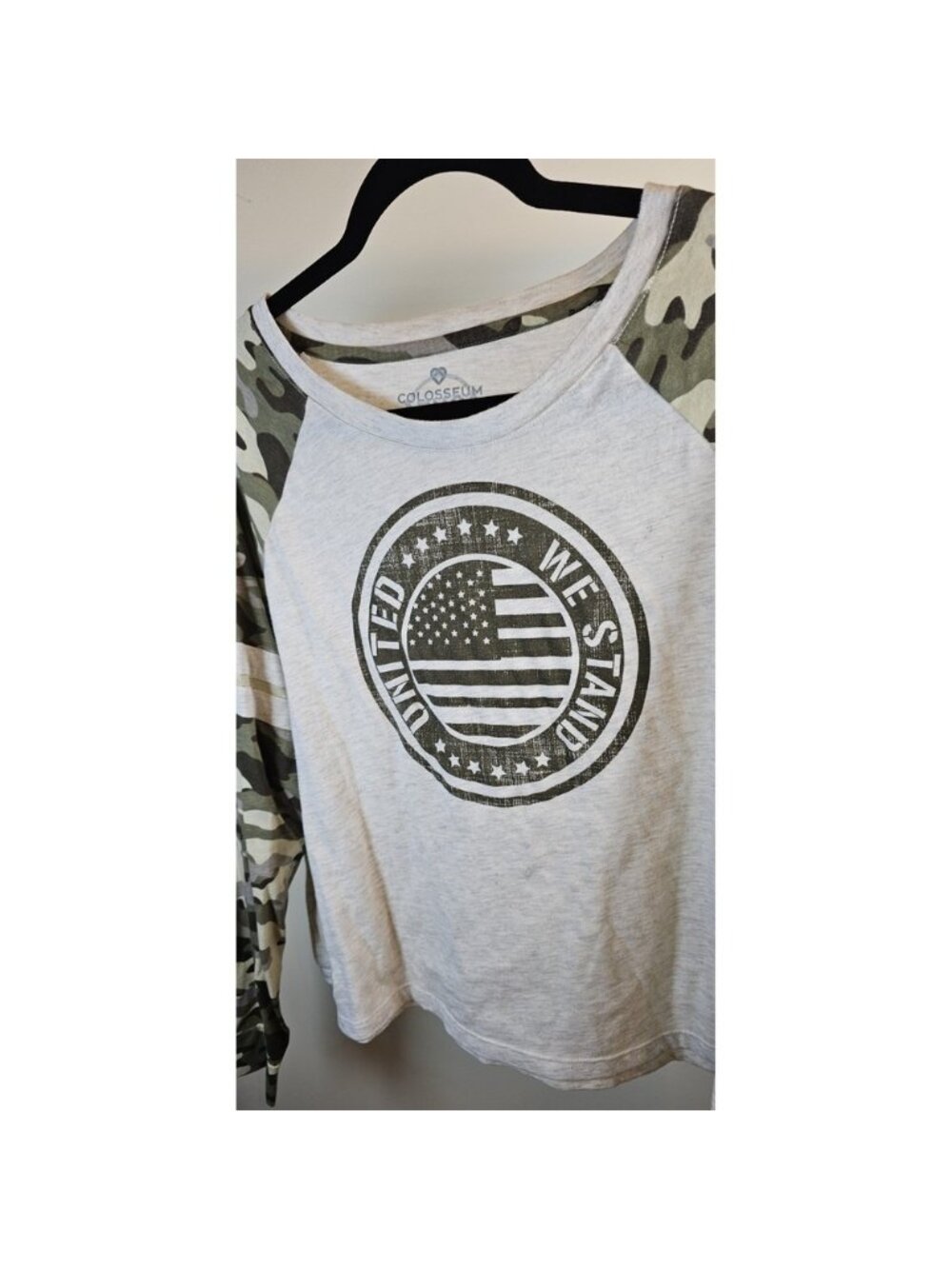 Colosseum " United We Stand"  Camouflage Long Sleeve Top- Women's Size X-Large - Picture 3 of 13